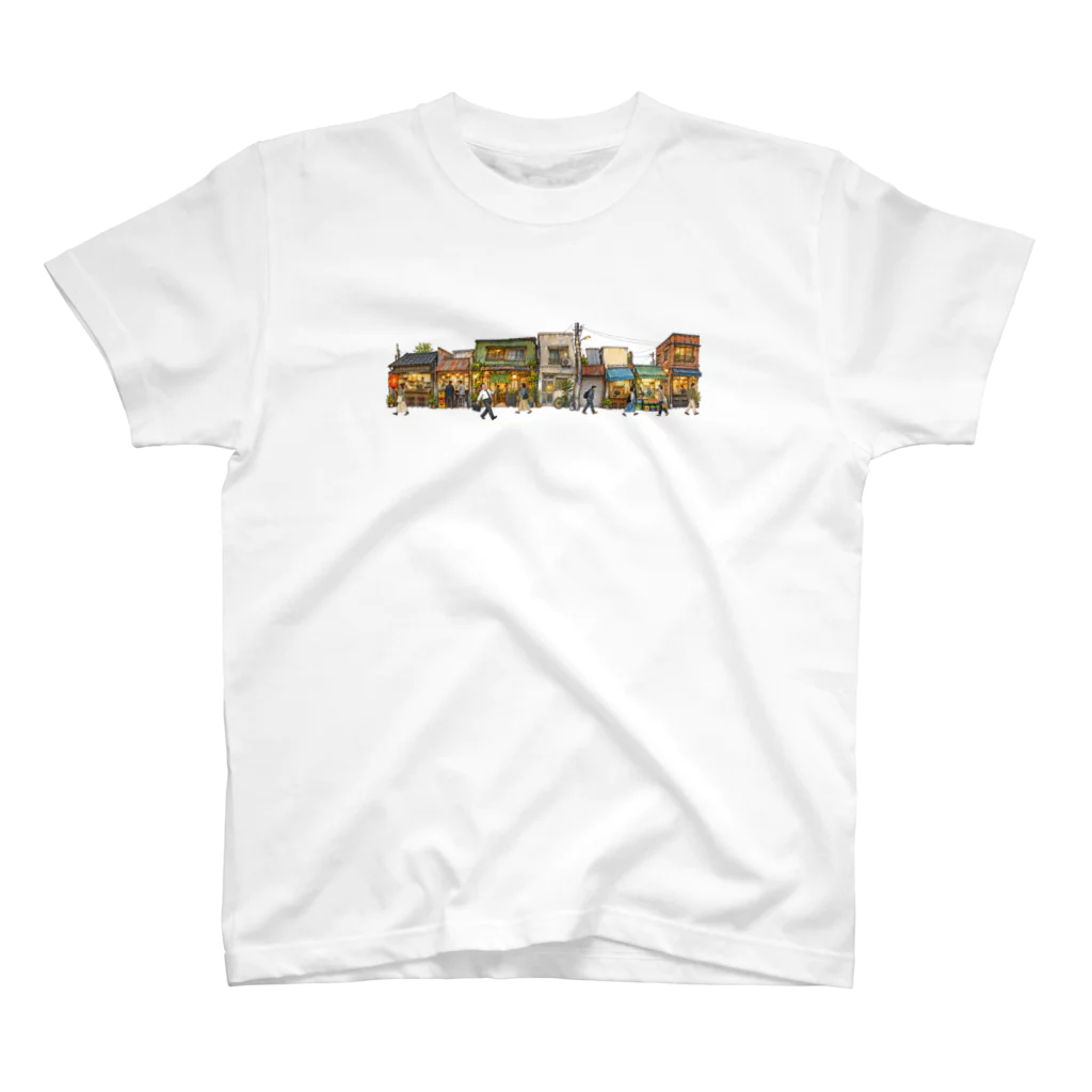 商店街の夜 Tシャツの合成イメージ